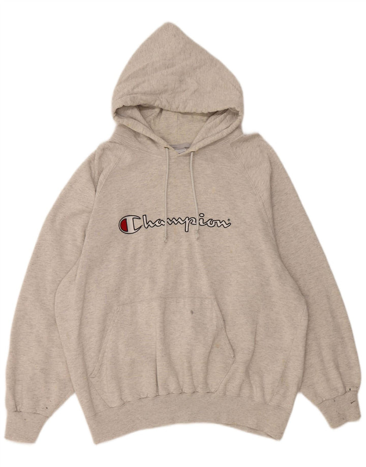 Felpa con cappuccio grafica da uomo Champion XL grigia