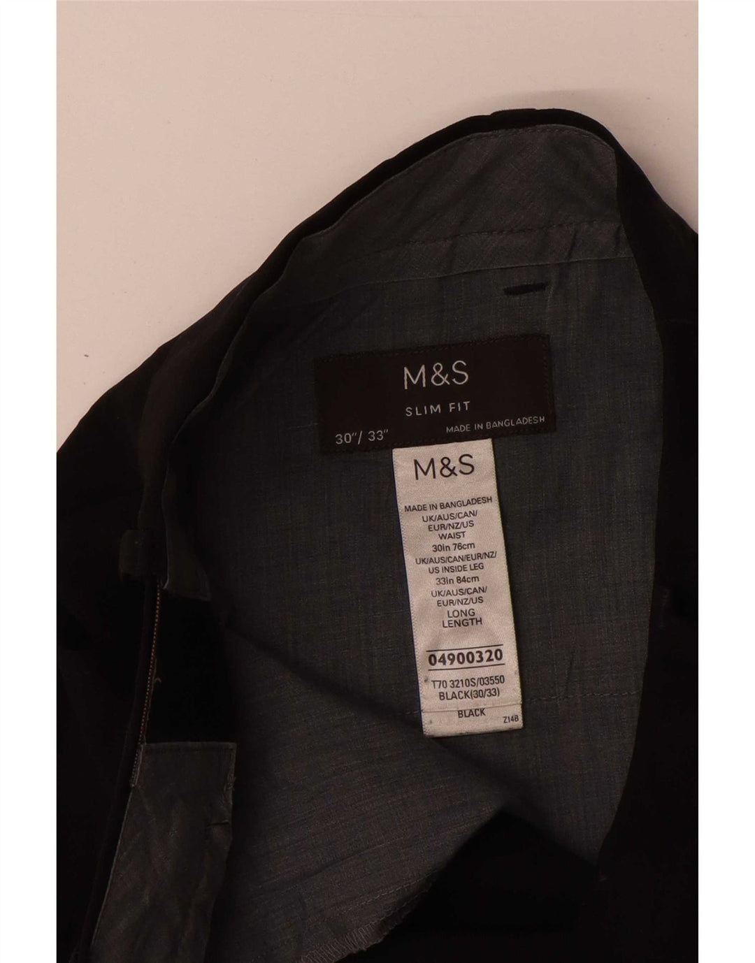 Pantaloni da abito slim fit da donna Marks & Spencer W30 L33 poliestere nero