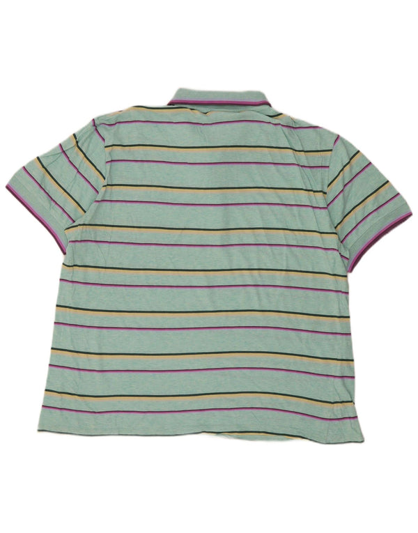Polo da uomo Lacoste taglia 6 XL in cotone a righe turchesi