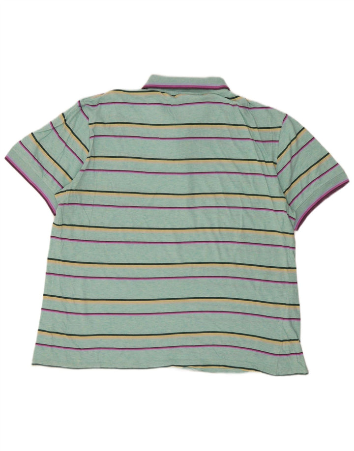 Polo da uomo Lacoste taglia 6 XL in cotone a righe turchesi