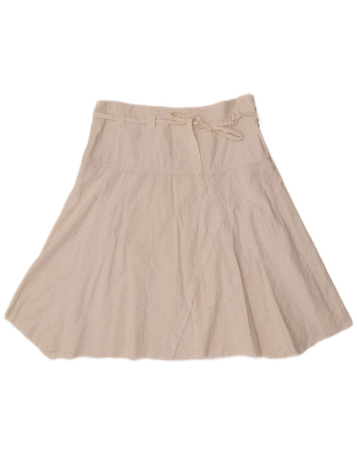 Gonna a trapezio da donna Playlife IT 42 media W30 cotone bianco