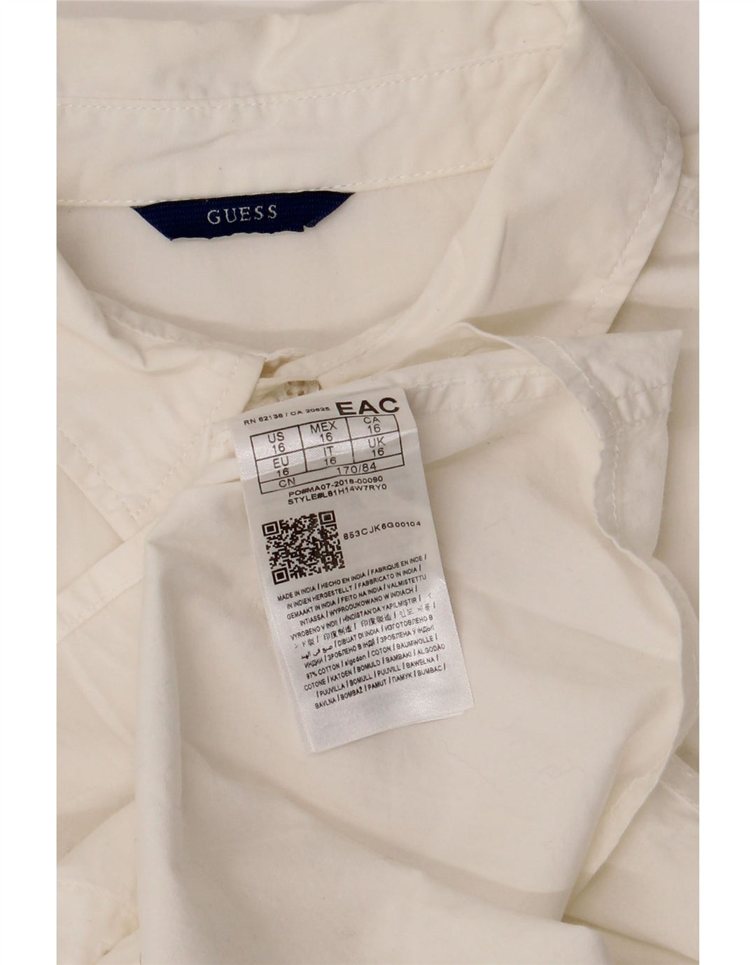 Camicia Guess Bambino 15-16 Anni Cotone Bianco