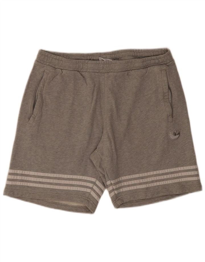 Pantaloncini sportivi Adidas da uomo di grandi dimensioni in cotone a righe grigie