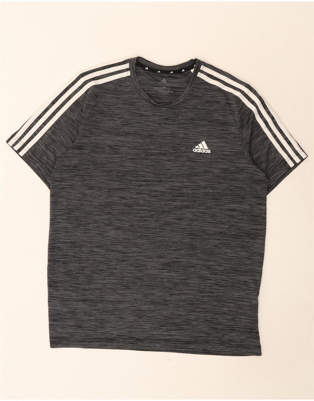 T-shirt Adidas Aeroready da uomo in poliestere chiazzato grigio medio