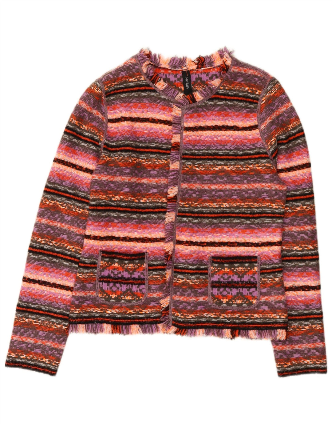 Maglione cardigan da donna Marccain US 2 XS lana geometrica rosa
