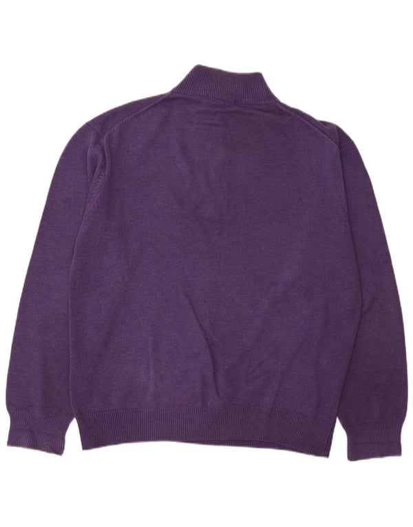 Gant Maglione da uomo con zip e collo XL in cotone viola