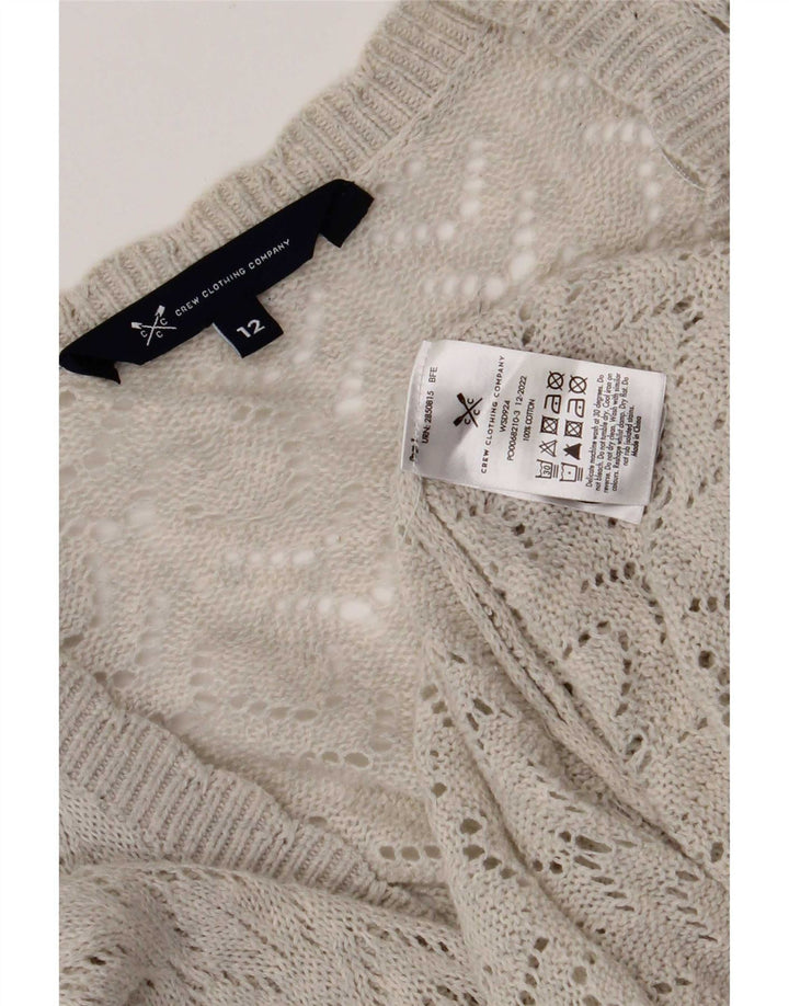 Crew Clothing Maglione cardigan oversize da donna UK 12 Cotone grigio medio