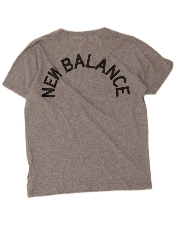 T-shirt grafica da uomo New Balance Top grande in cotone chiazzato grigio
