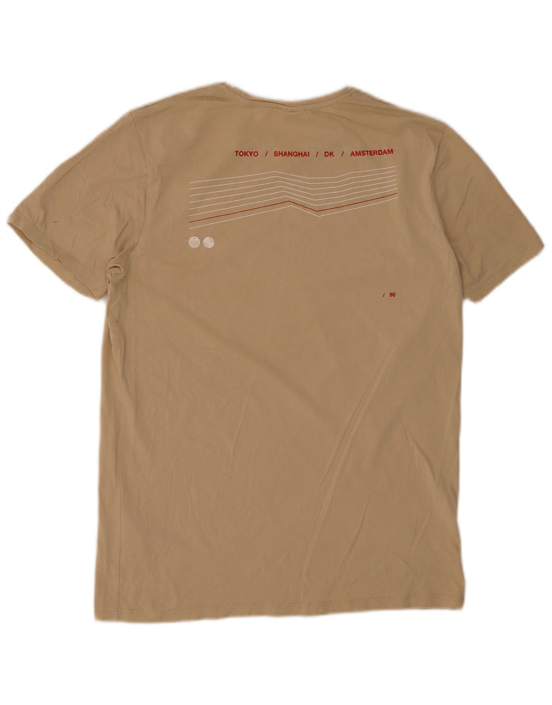 T-shirt grafica da uomo Jack & Jones Top piccola in cotone beige