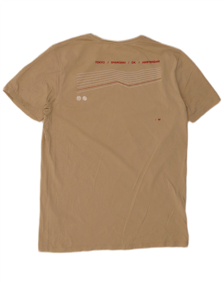 T-shirt grafica da uomo Jack & Jones Top piccola in cotone beige