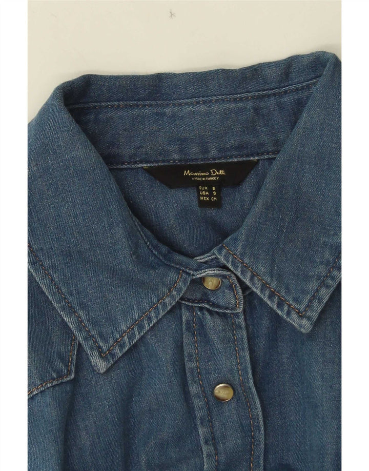 Camicia di jeans da donna Massimo Dutti UK 10 piccola blu