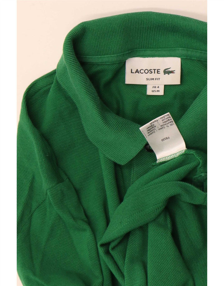 Polo da uomo slim fit Lacoste taglia 4 in cotone verde medio