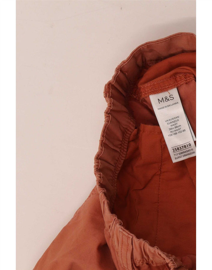 Pantaloncini chino da uomo Marks & Spencer W34 Large in cotone arancione