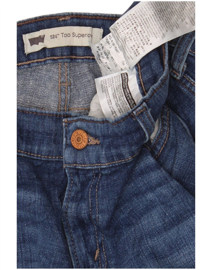 Levi's Donna 524 Jeans Bootcut Super Low W31 L30 Cotone Blu