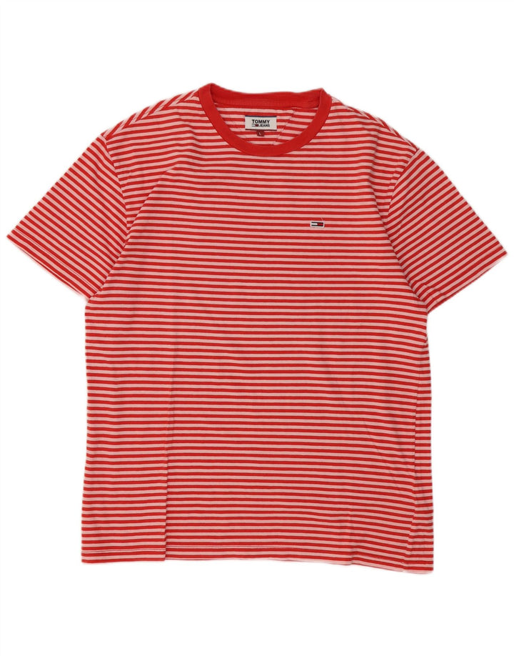 T-shirt da uomo Tommy Hilfiger Top grande in cotone a righe rosse