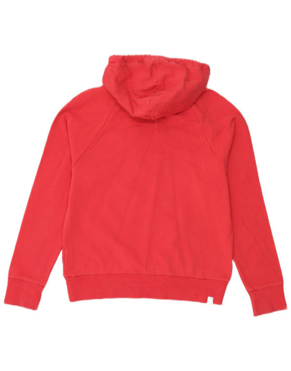 Felpa con cappuccio grafica da donna Adidas UK 14 cotone rosso medio