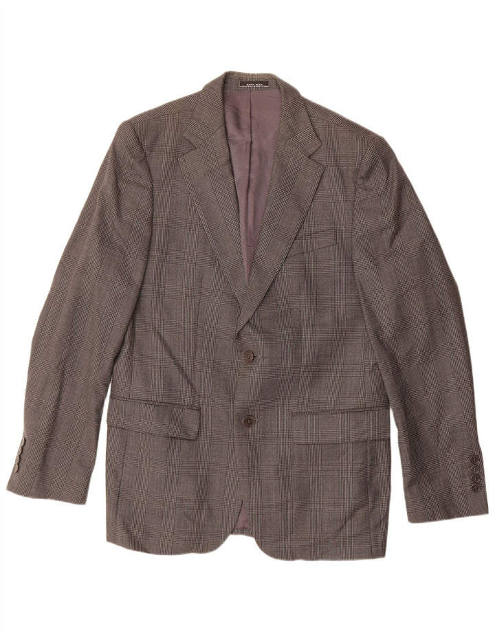 ZARA Giacca Blazer a 2 Bottoni da Uomo EU 50 Viscosa Pied De Poule Grigio Medio