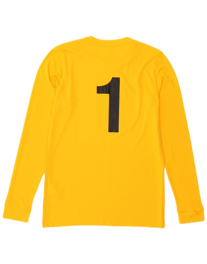 Nike Dri Fit Graphic Top da uomo a maniche lunghe in poliestere giallo medio