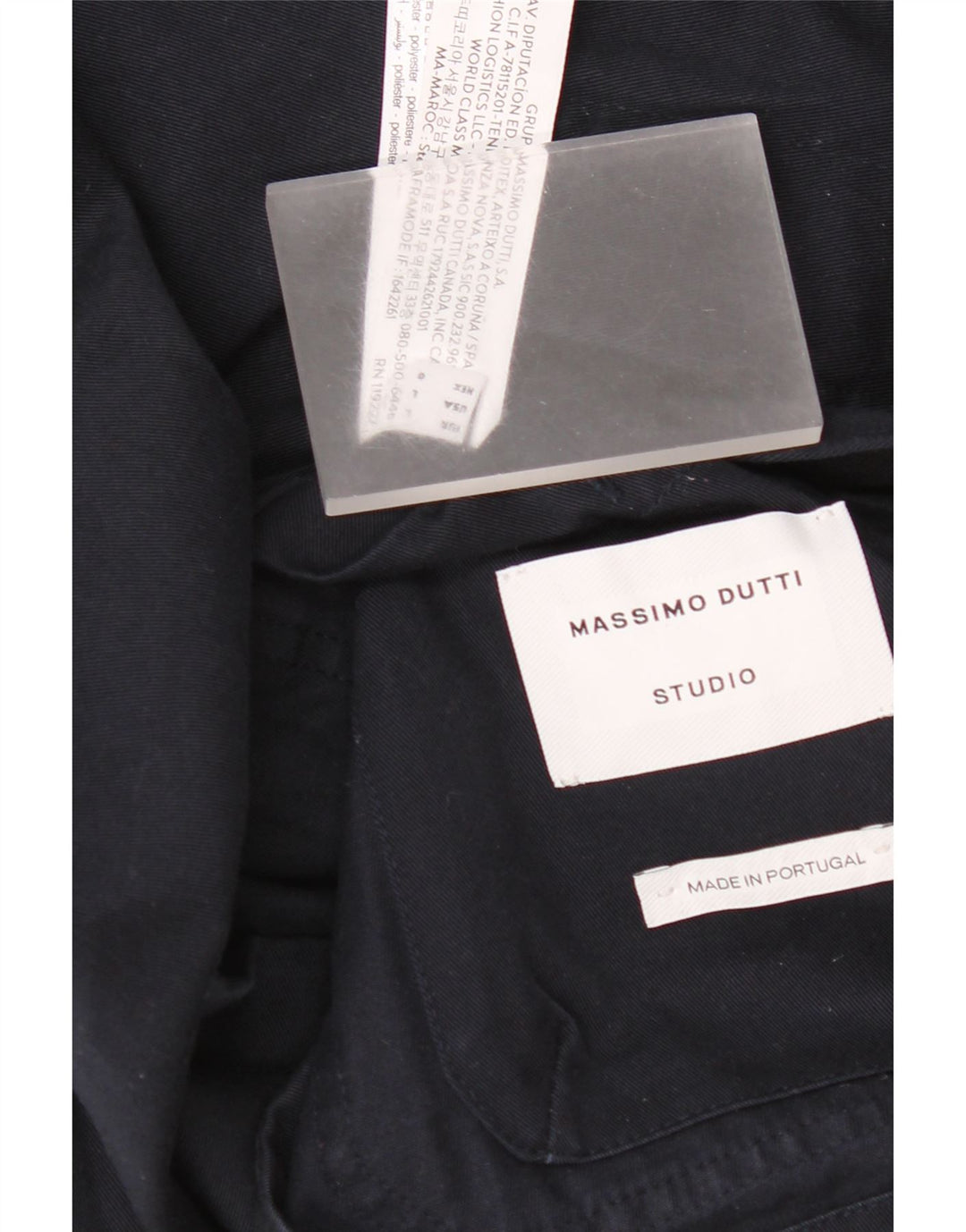 Giacca da uomo Massimo Dutti UK 40 Large in cotone blu navy