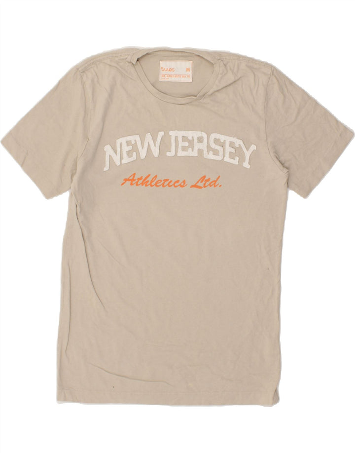 JULES Mens Graphic T-Shirt Top Medium Grey Cotton Vintage Jules and Second-Hand Jules from Messina Hembry 