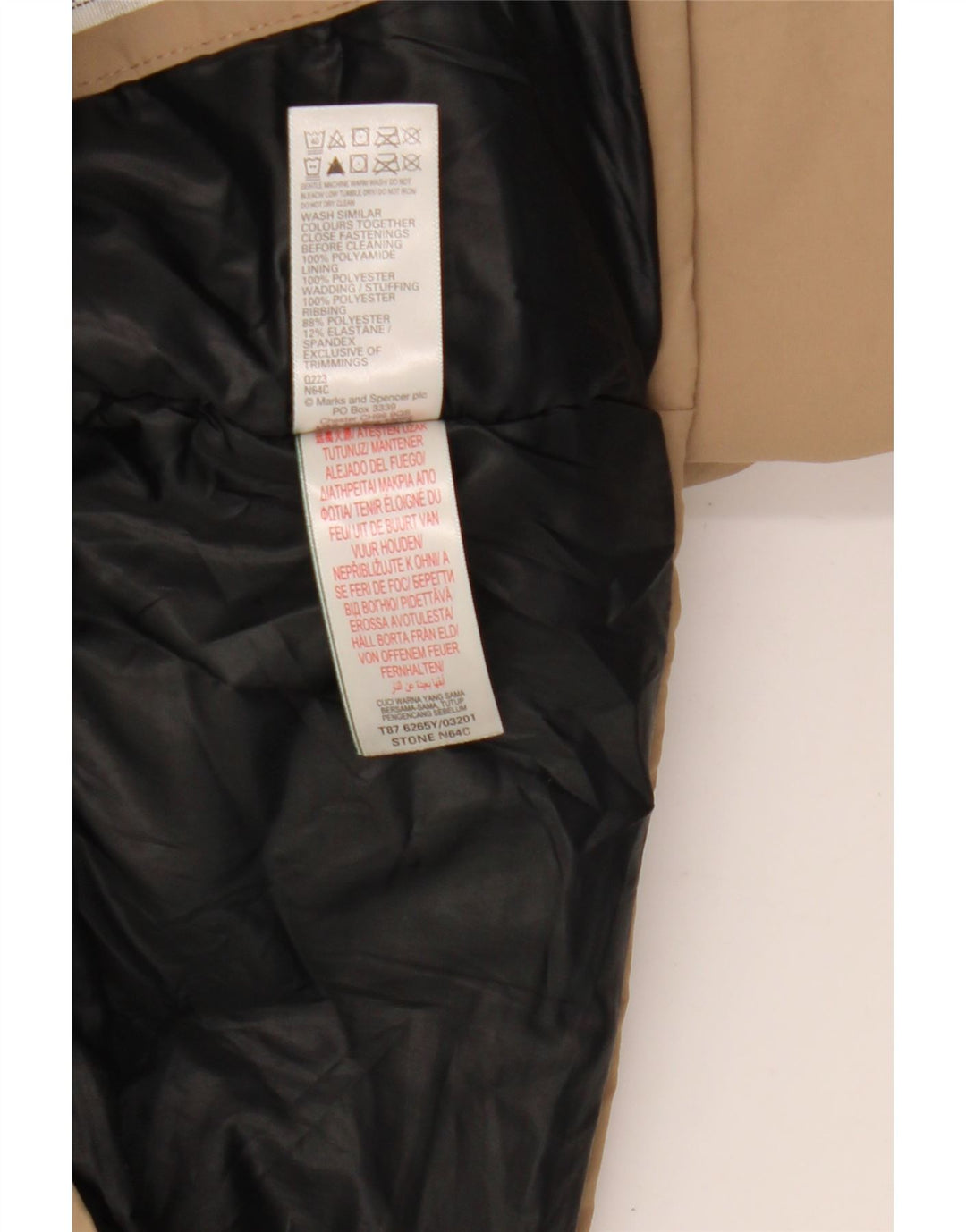 Giacca a vento con cappuccio Marks & Spencer per ragazzi 13-14 anni Beige in poliammide