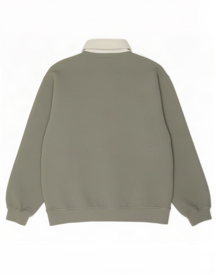 Felpa Zara da uomo con collo alto, maglione piccolo verde
