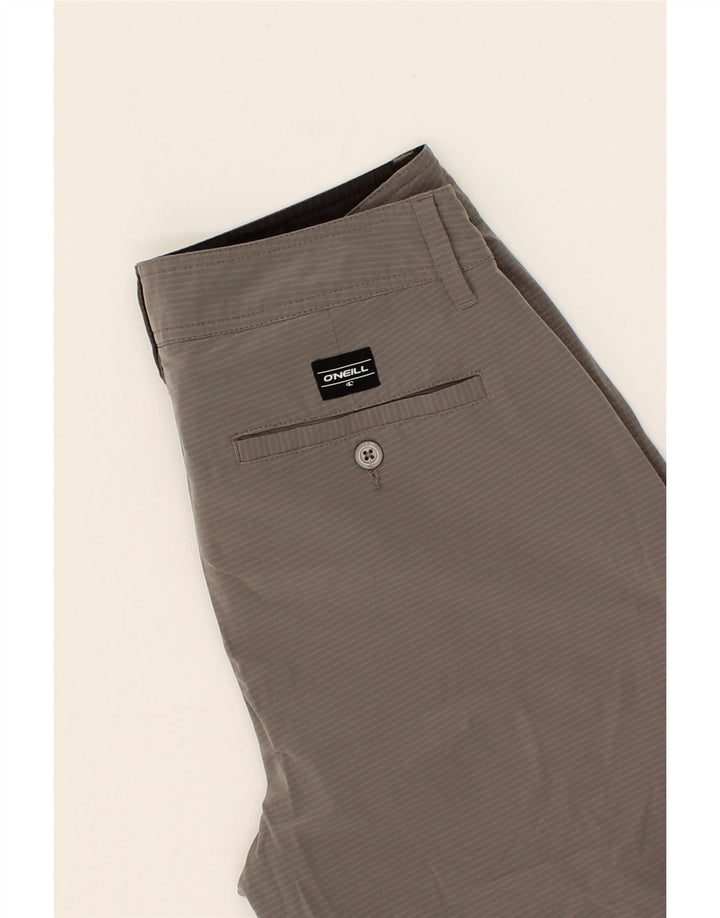 O'NEILL Mens Chino Shorts W30 Medium Grey Pinstripe Polyester Vintage O'Neill and Second-Hand O'Neill from Messina Hembry 