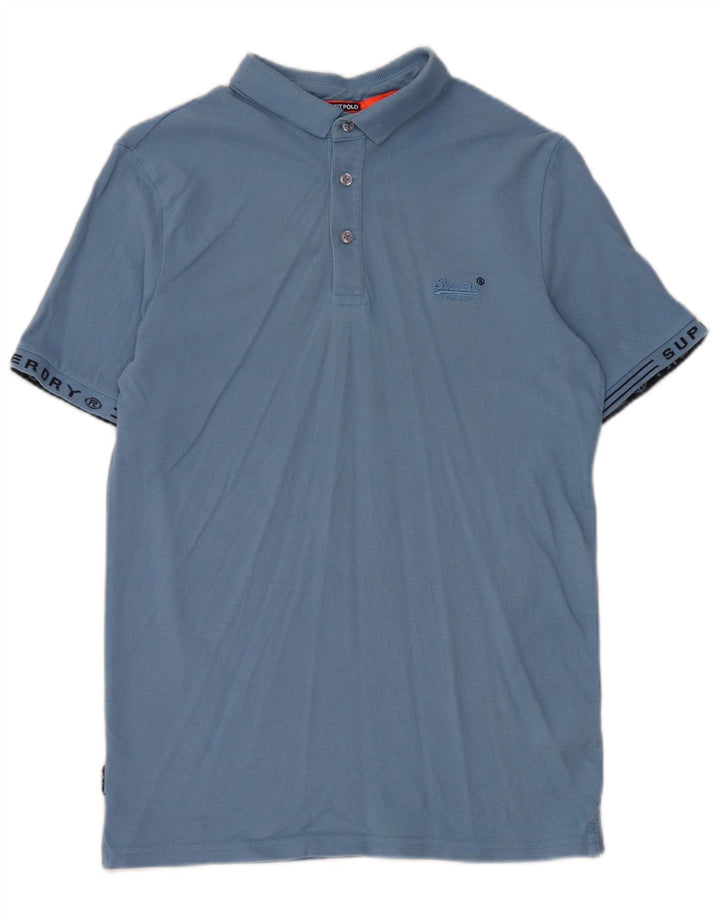 Polo grafica da uomo Superdry in cotone blu medio