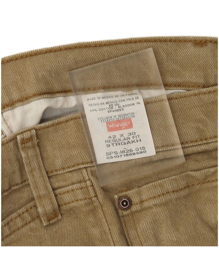 Jeans dritti da uomo Wrangler vestibilità regolare W42 L30 cotone beige