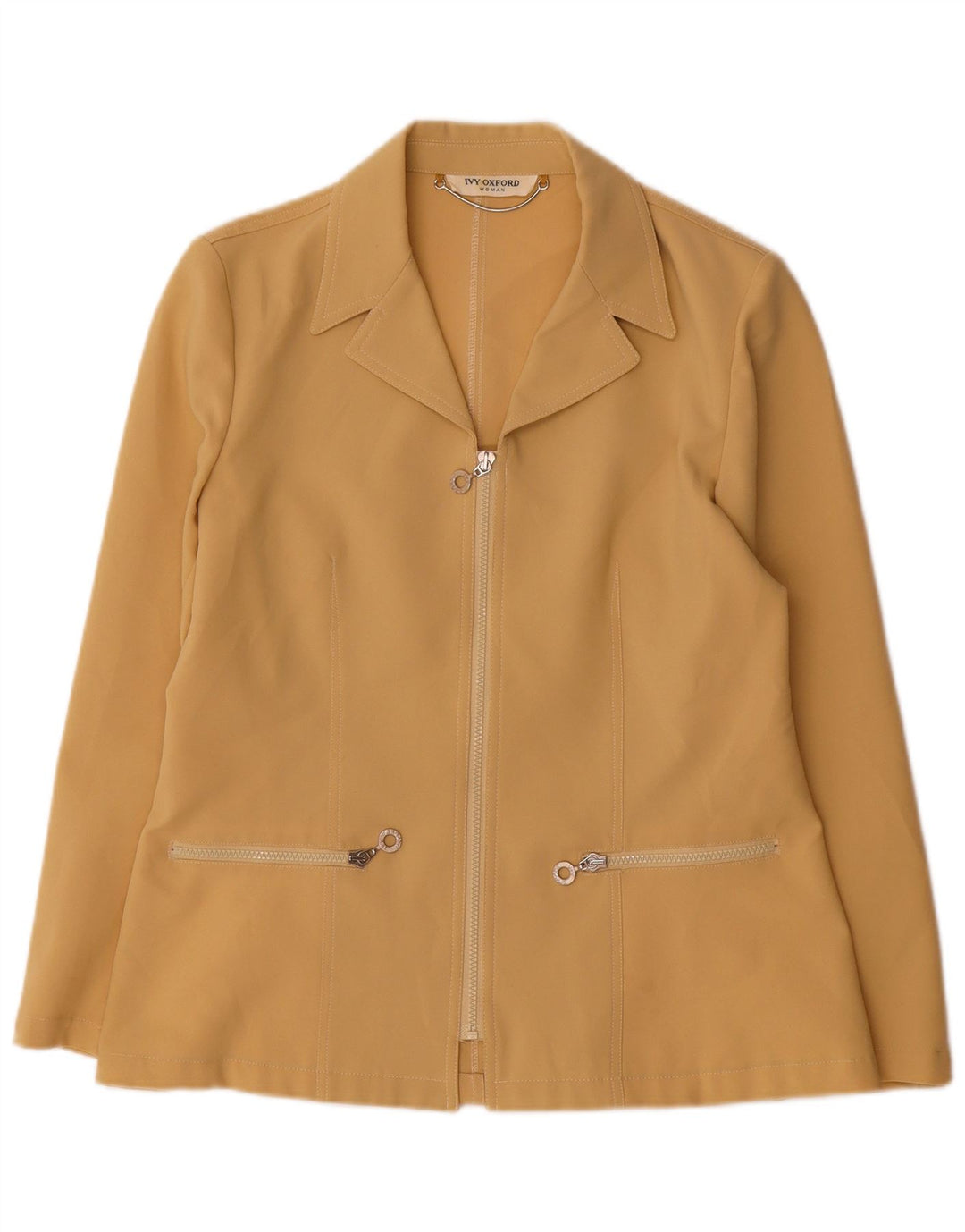 Giacca blazer con zip intera da donna Ivy Oxford IT 44 Poliestere beige medio