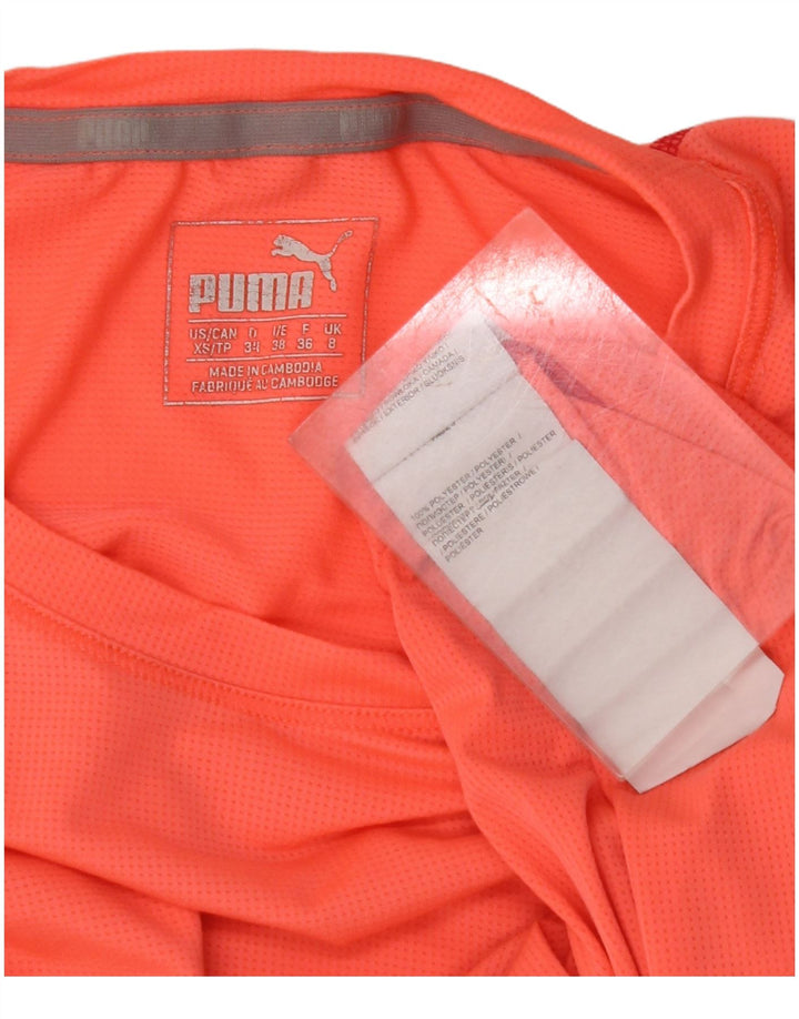 PUMA T-shirt da donna Top UK 8 Small Arancione Poliestere