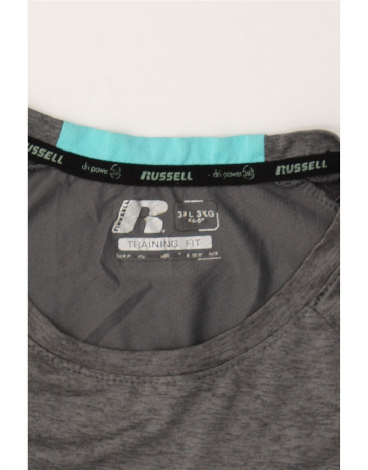 RUSSELL ATHLETIC Mens Training T-Shirt Top 3XL Grey Vintage Russell Athletic and Second-Hand Russell Athletic from Messina Hembry 