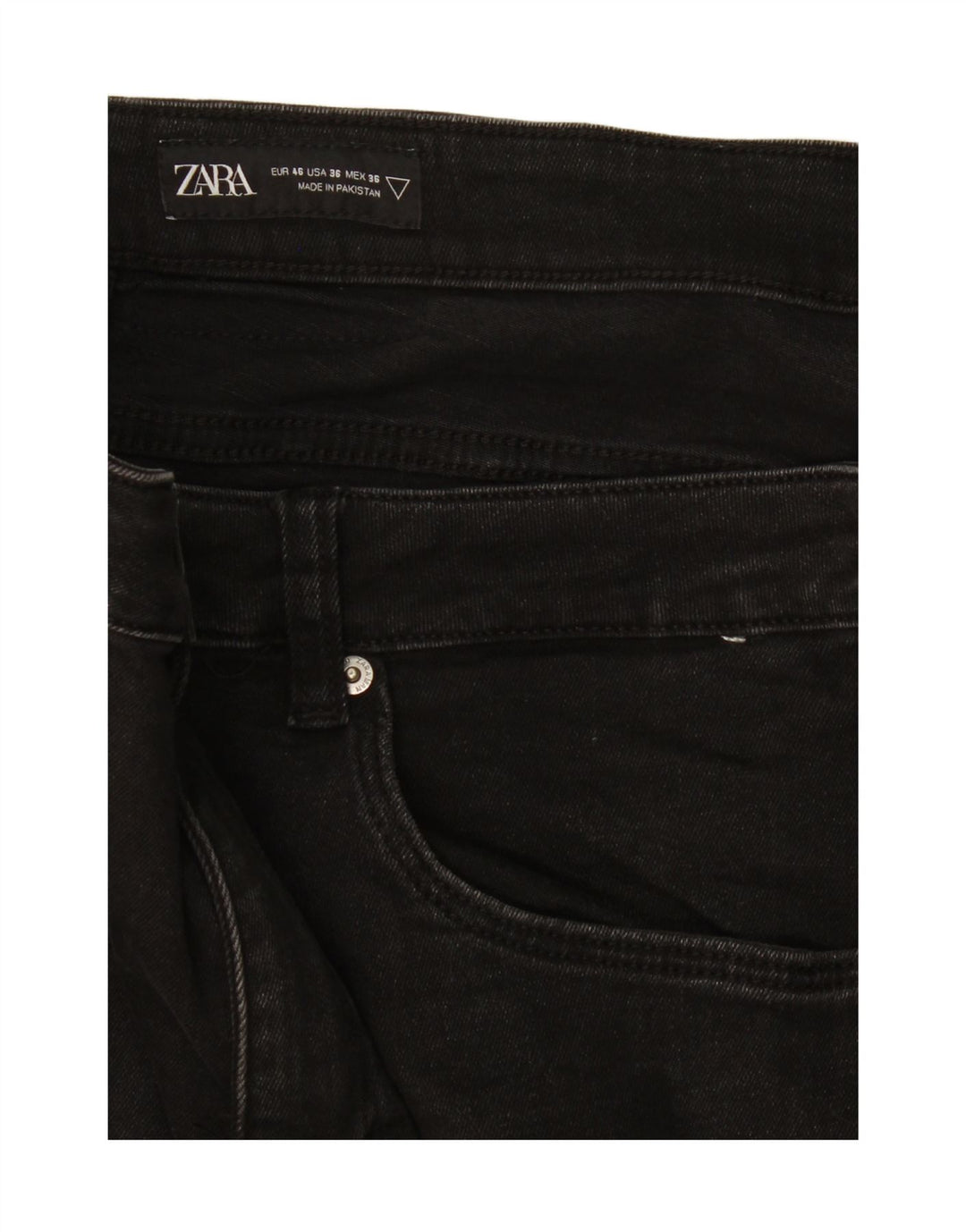Jeans slim da uomo Zara EU 46 XL W36 L28 Nero