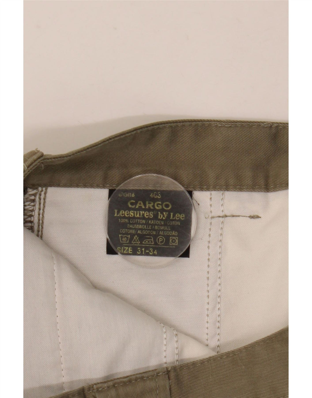 Pantaloni cargo dritti da uomo LEE W31 L31 in cotone beige