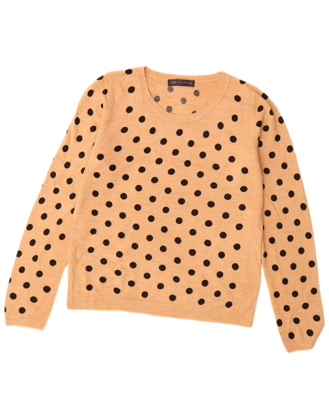 MARKS & SPENCER Maglione da donna con scollo a barca UK 10 Piccolo Beige