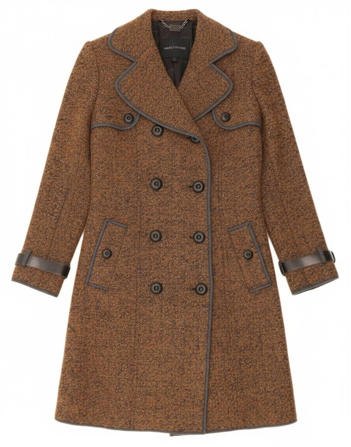 Cappotto Doppiopetto Donna Tenax IT 40 Small Cotone Puntinato Marrone