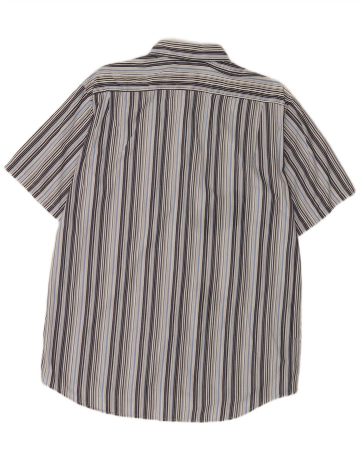 Camicia a maniche corte da uomo Lacoste taglia 42 grande cotone a righe grigie