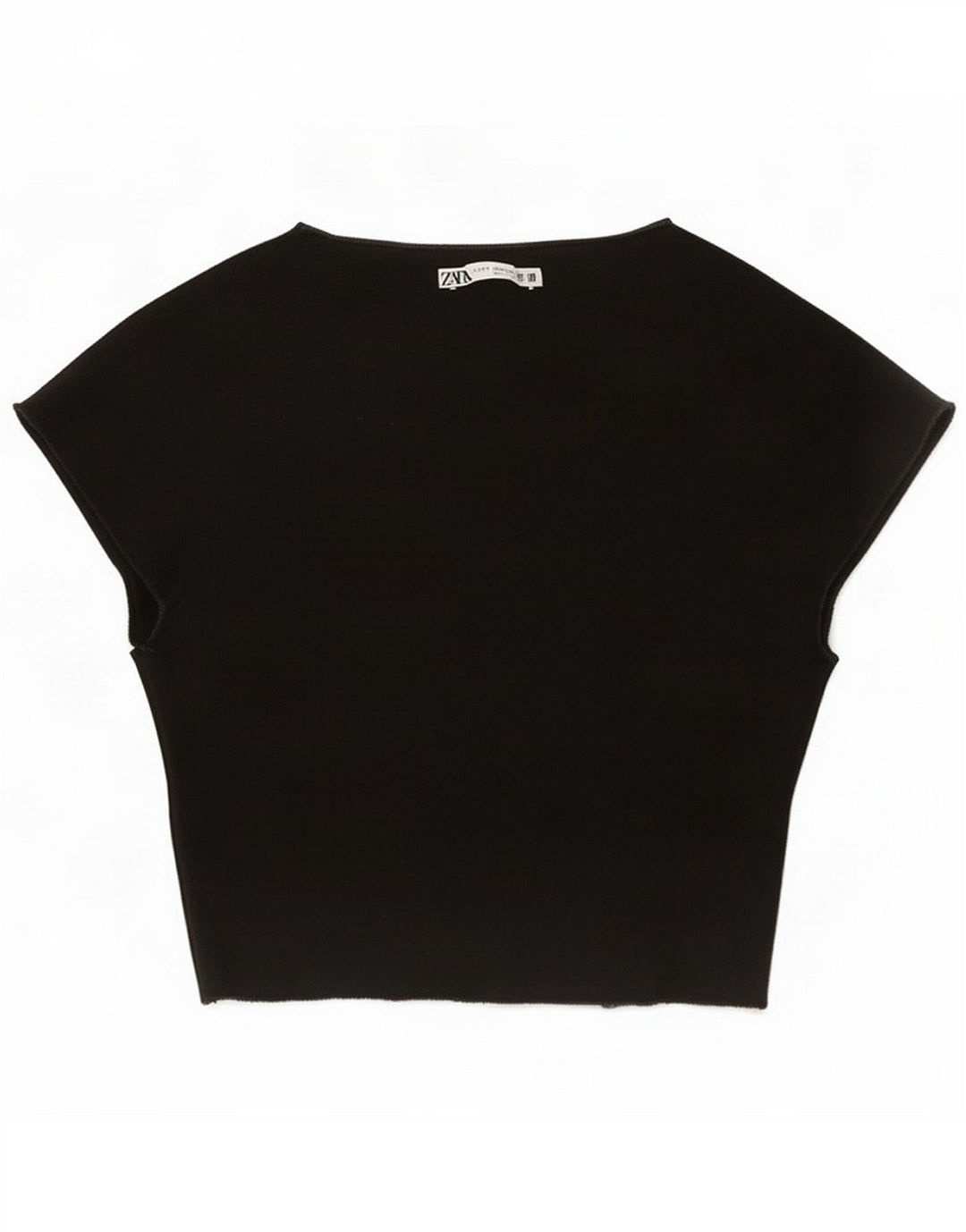 Zara Top corto da donna UK 10 Small Nero