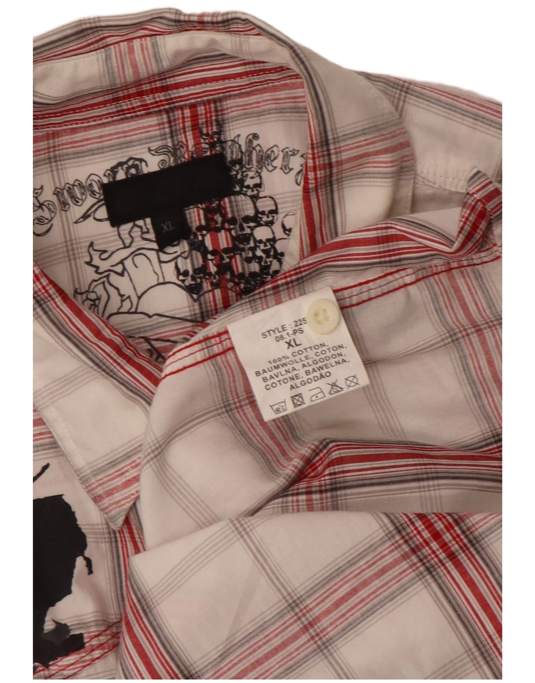 Camicia a maniche corte grafica da uomo Blend XL in cotone a quadri rossi