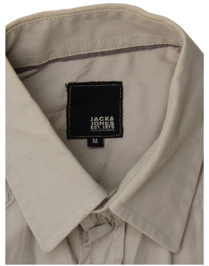 JACK & JONES Camicia a maniche corte da uomo in cotone grigio medio