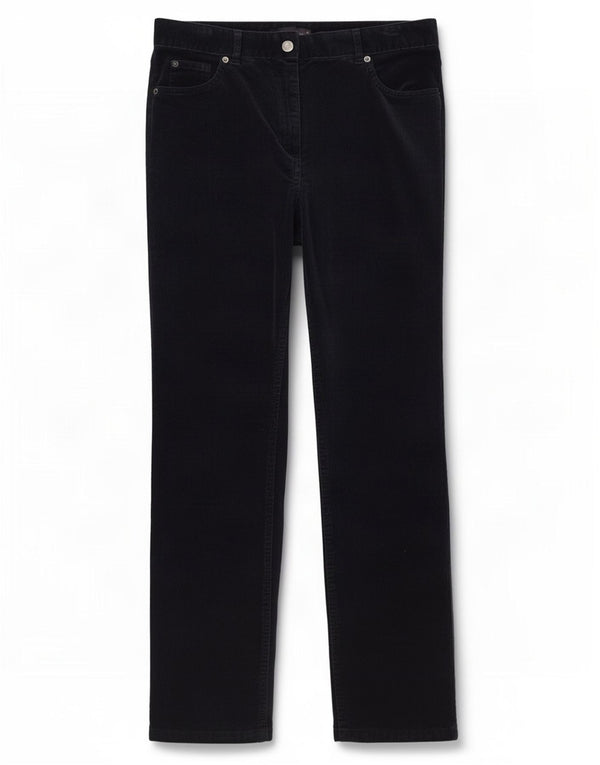 Marks & Spencer Womens Corduroy Trousers UK 12 Medium W30 L30 Navy Blue