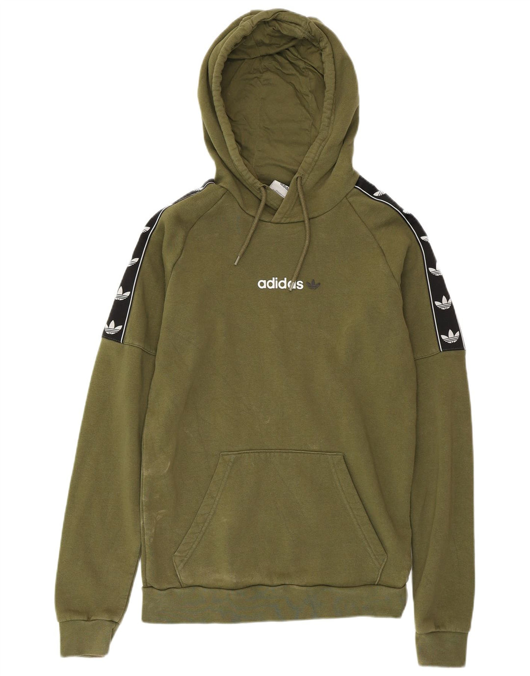 Felpa con cappuccio grafica da uomo ADIDAS XS in cotone color block kaki