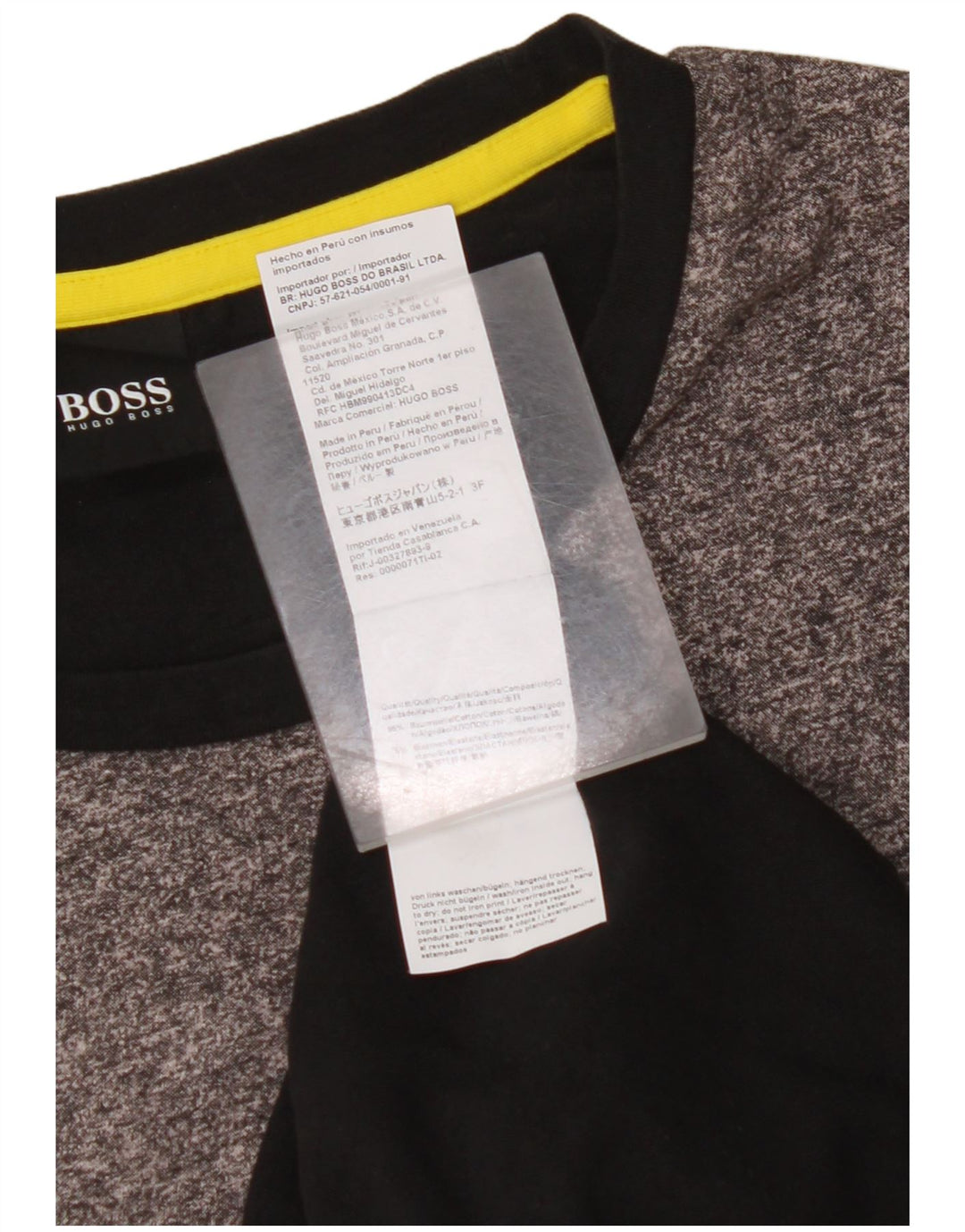 T-shirt grafica da uomo HUGO BOSS Top Large in cotone color block nero