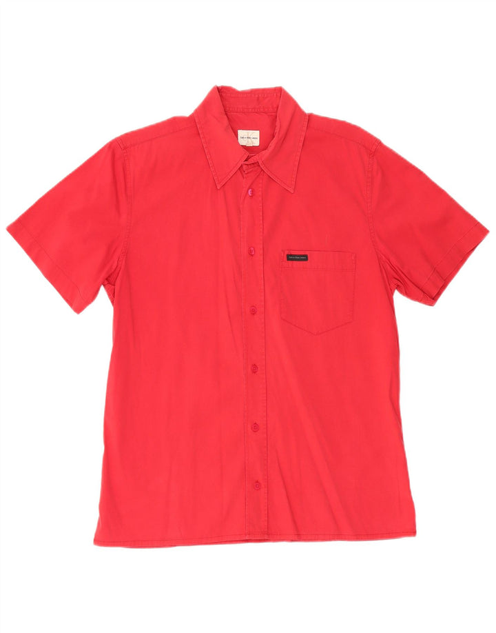 CALVIN KLEIN JEANS Camicia a maniche corte da uomo Large Rossa