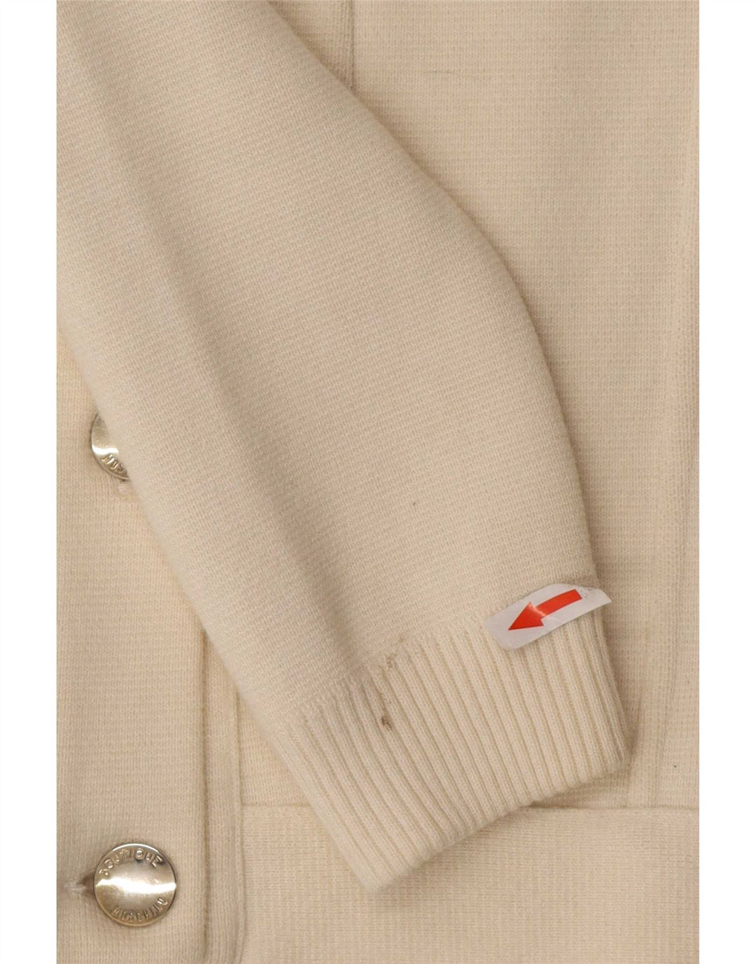 Maglione cardigan da donna Moschino UK 8 Small Off White Wool