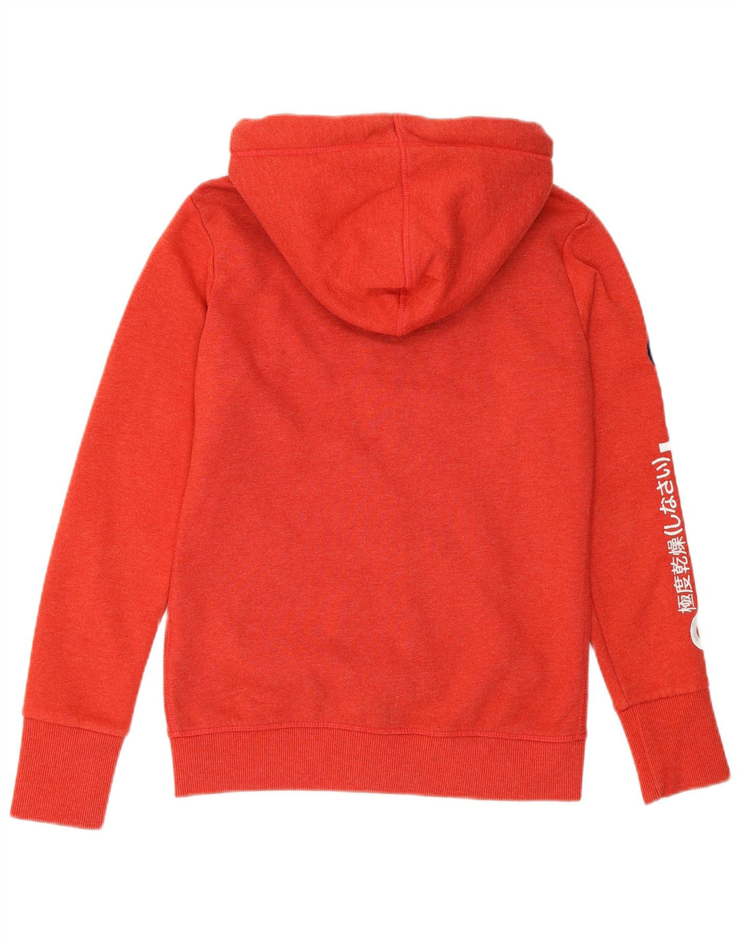 Maglione con cappuccio e zip grafica da donna SUPERDRY UK 8 piccolo cotone arancione