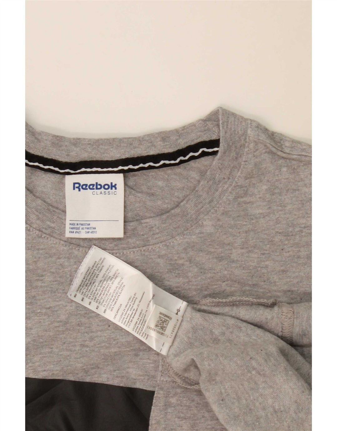 T-shirt Reebok da uomo Top Large in cotone color block grigio