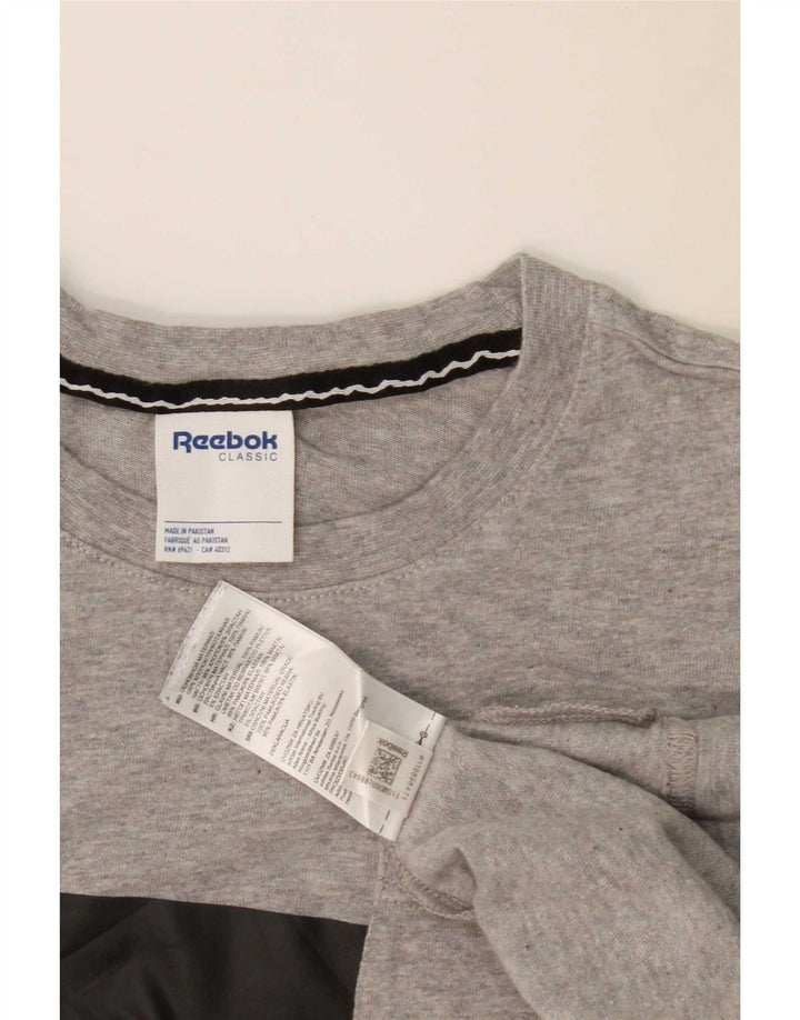 T-shirt Reebok da uomo Top Large in cotone color block grigio