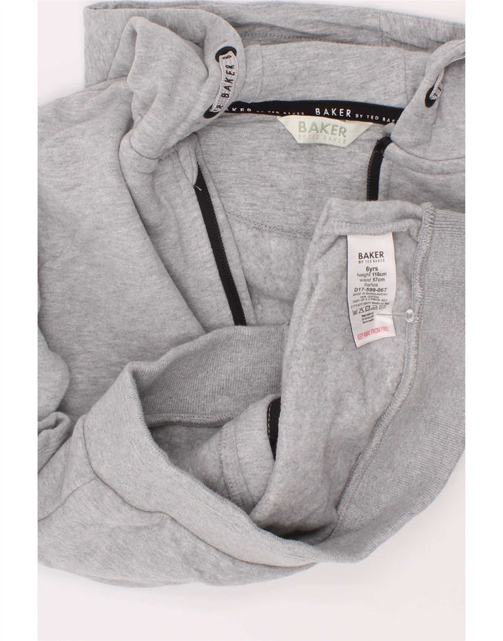 Maglione con cappuccio e zip per ragazzi Ted Baker 5-6 anni in cotone grigio