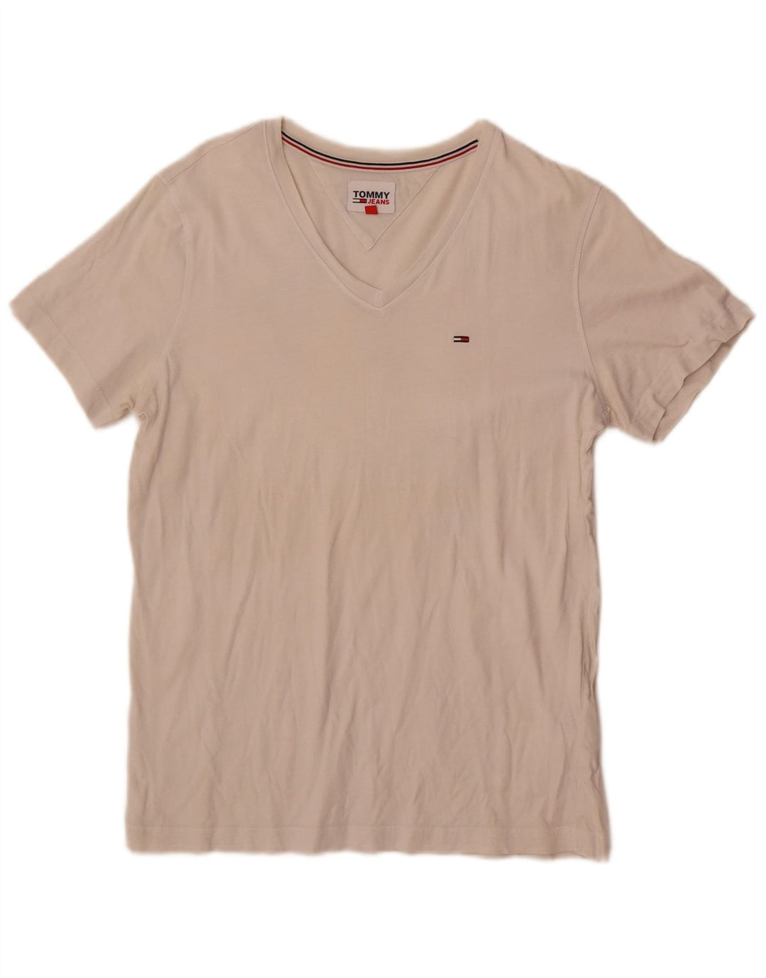 T-shirt da donna Tommy Hilfiger Top UK 12 cotone bianco medio